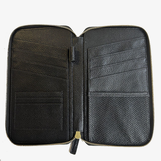 Portable Pebble Leather Passport Holders Travel Document Wallet Custom Logo CE REACH