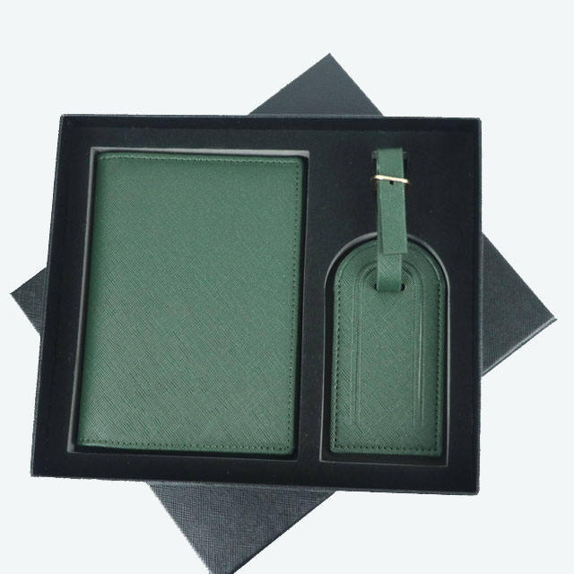 Portable PU Saffiano Leather Passport Holders Set Custom Logo Passport Cover