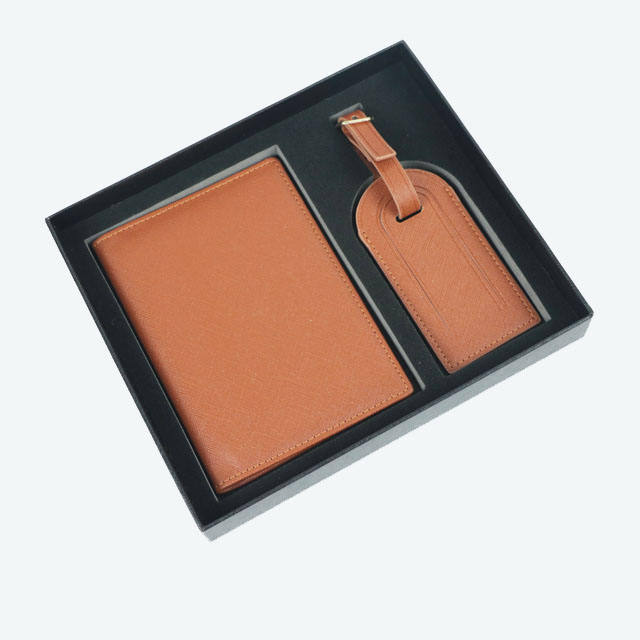 Portable PU Saffiano Leather Passport Holders Set Custom Logo Passport Cover