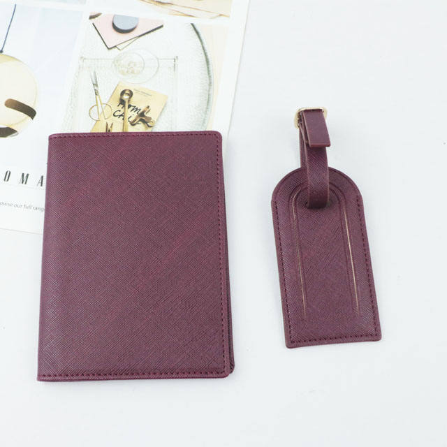 Portable PU Saffiano Leather Passport Holders Set Custom Logo Passport Cover
