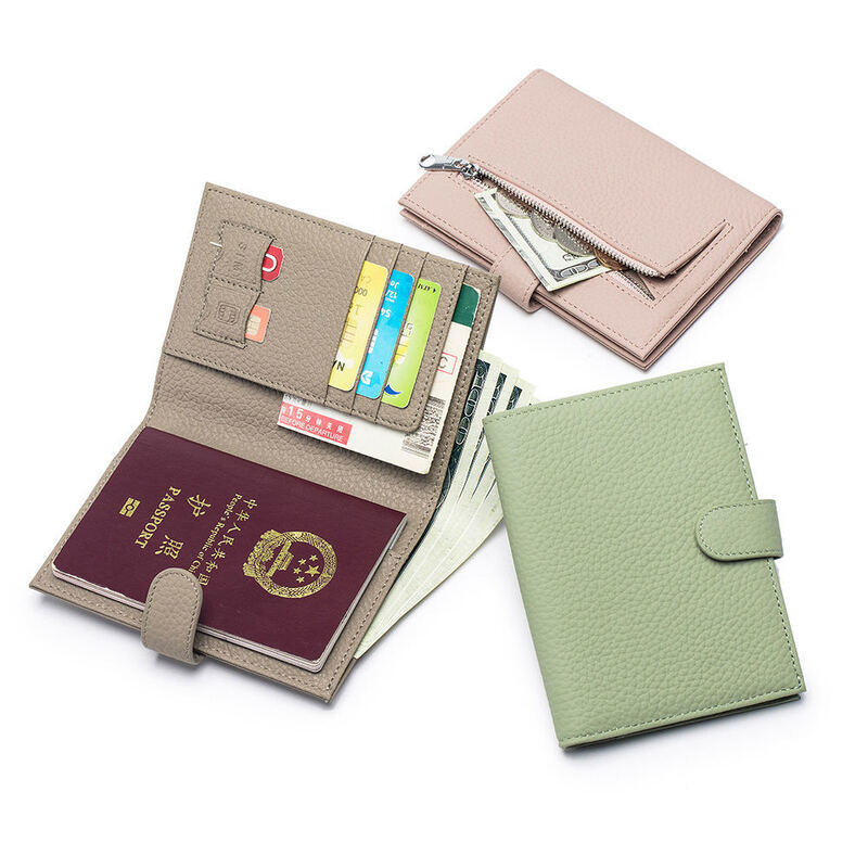 Multi Functional PU Leather Passport Wallet Card Holder Money Organizer Custom Logo