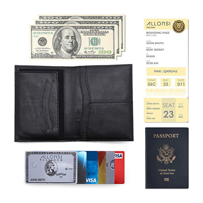 OEM PU Leather Passport Cover Slim Organizer Business Holiday Travel Wallet Custom Color