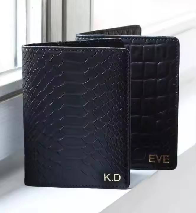 Black Color Embossed Leather Passport Holders , Travel Ticket Holder For Mens Womens