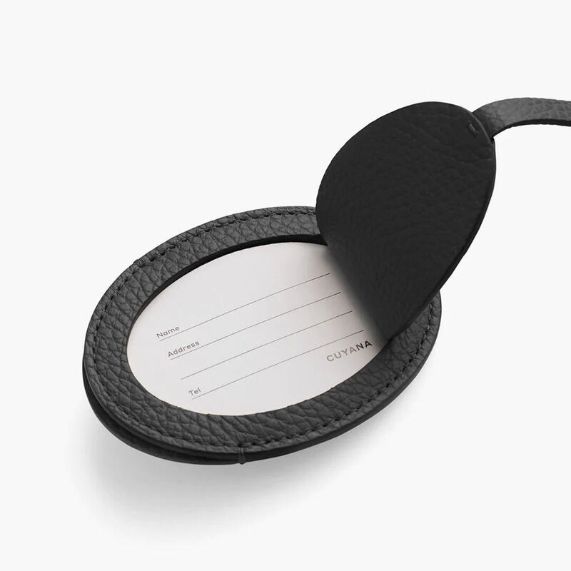 OEM PU Leather Luggage Tags Oval Shape Custom Logo Suitcase Name Tags