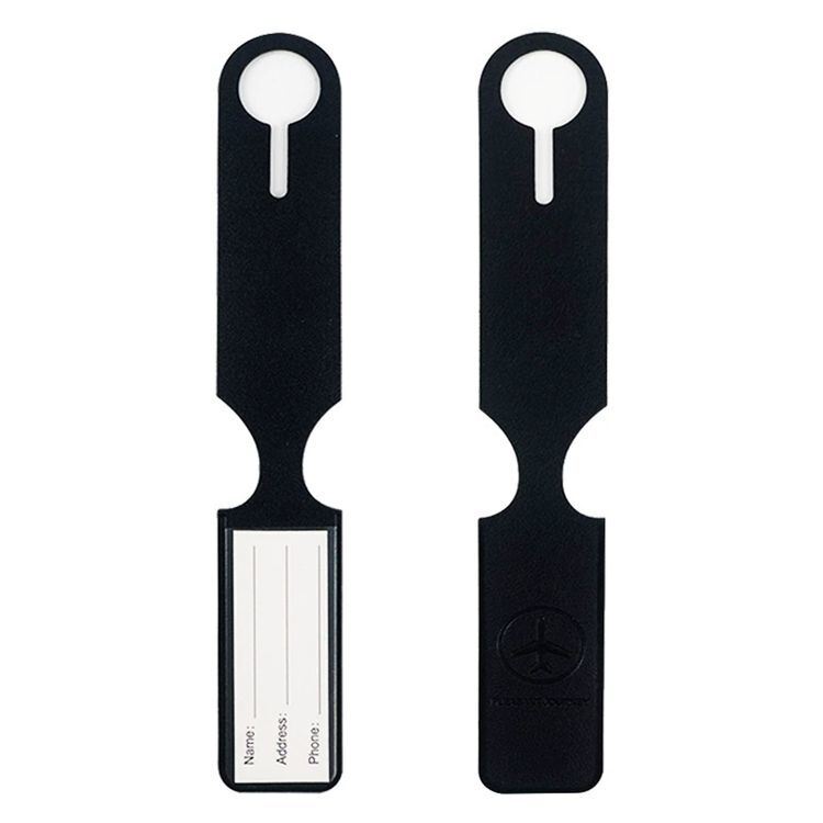 Travel Boarding PU Leather Name ID Address Holder Portable Suitcase Identifier Label