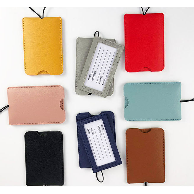 Fashionable PU Leather Luggage Name Tag Personalized Suitcase Label Custom Size