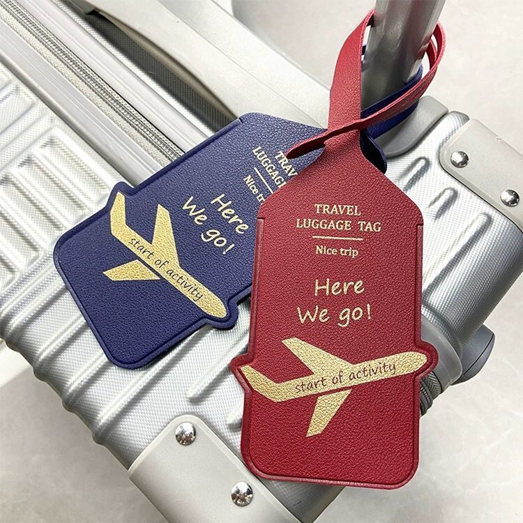 Bulk Blank PU Leather Luggage Tags Privacy Protection Airline Baggage Name Tags