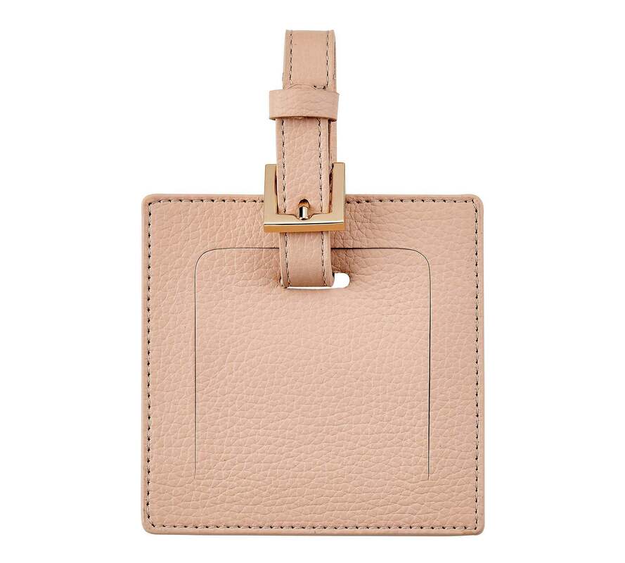 Square Shape Genuine Leather Luggage Tags Blank Baggage Tags Custom Logo For Travelling