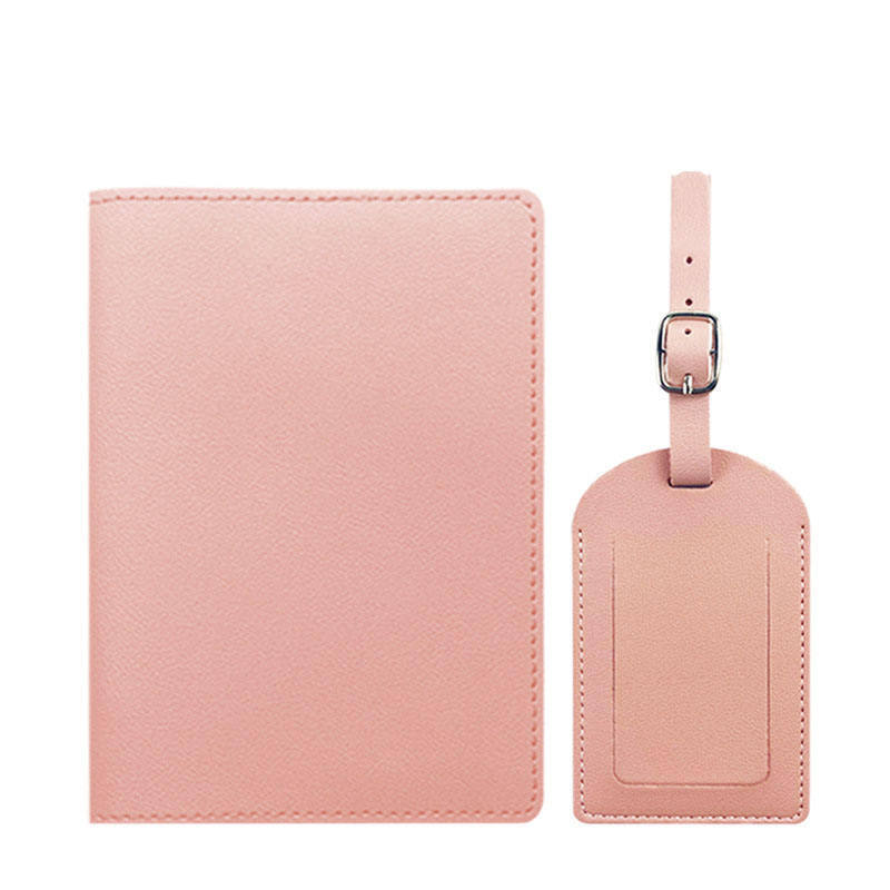 Slim PU Leather Passport Holder And Luggage Tag Travel Gift Set Customized Color