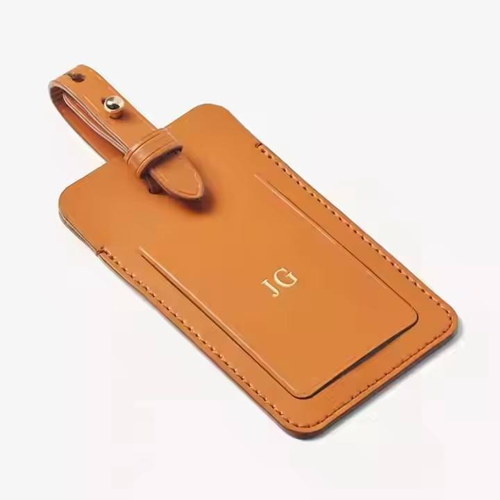 OEM ODM Personalised Leather Luggage Tags Blank Leather Travel Tag Custom Size