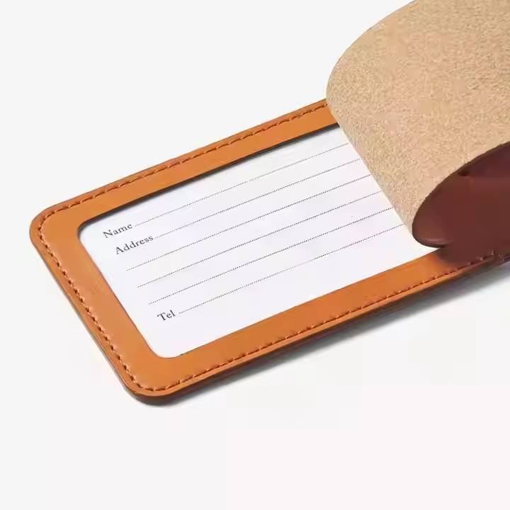 OEM ODM Personalised Leather Luggage Tags Blank Leather Travel Tag Custom Size