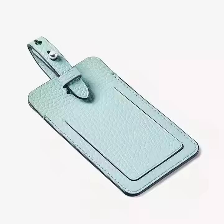 OEM ODM Personalised Leather Luggage Tags Blank Leather Travel Tag Custom Size