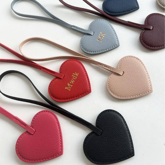 Custom Branded Logo Genuine Leather Luggage Tags Wedding Gift Square Shape For Travelling