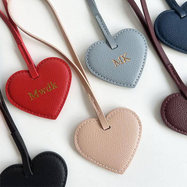 Custom Branded Logo Genuine Leather Luggage Tags Wedding Gift Square Shape For Travelling