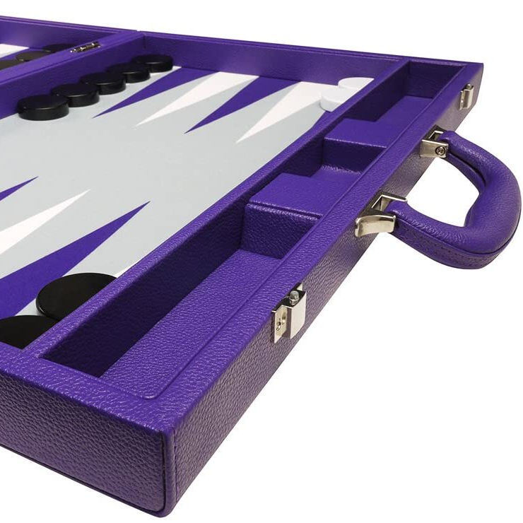 Purple High End Portable PU Leather Game Boxes Backgammon Board Box Custom Size