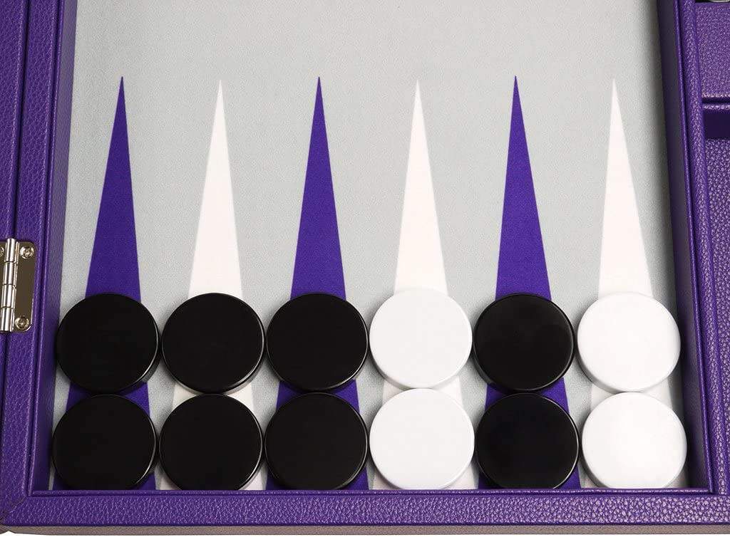 Purple High End Portable PU Leather Game Boxes Backgammon Board Box Custom Size