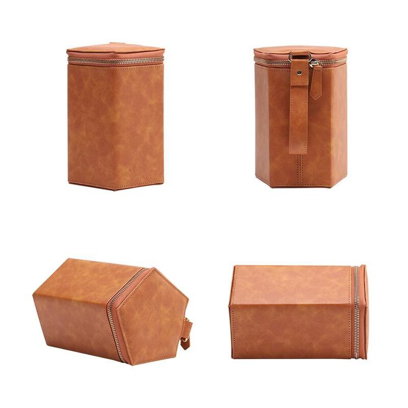 Pentagonal Personalised Glasses Case Leather 5 Slots Leather Eyeglass Pouch OEM Logo