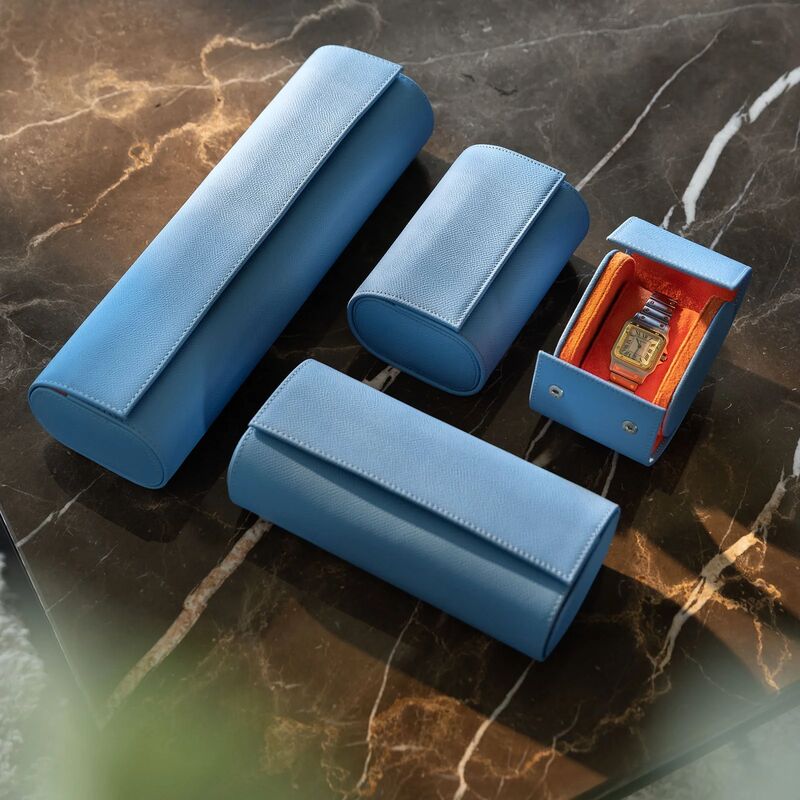 Luxury 1 2 3 Slot Leather Watch Boxes Light Velvet Suede Jewelry Case Custom Design