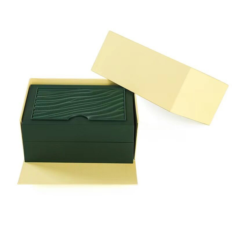 Customized high-end watch box PU leather gift accessories display storage wooden collection high-end green water ghost watch box