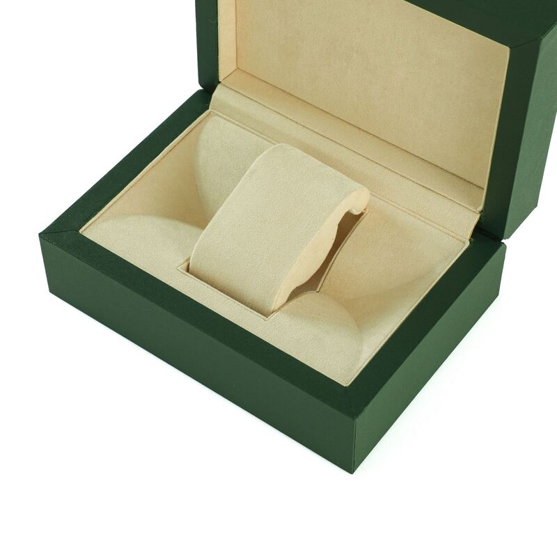 Customized high-end watch box PU leather gift accessories display storage wooden collection high-end green water ghost watch box