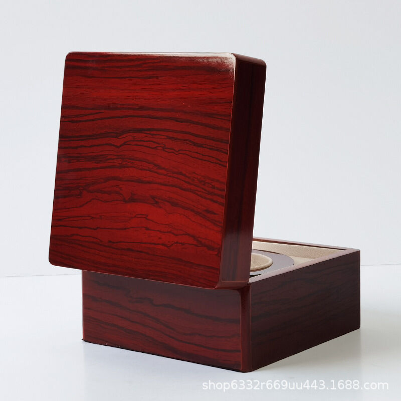 Watch packaging box, high-end solid wood piano baking paint watch storage box, in stock red wood grain jewelry packaging customization