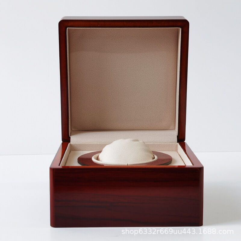 Watch packaging box, high-end solid wood piano baking paint watch storage box, in stock red wood grain jewelry packaging customization