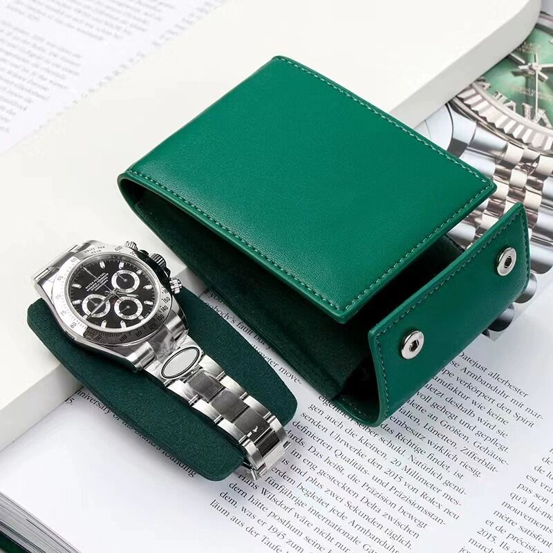 Customized leather watch storage bag, portable storage bag, dust-proof handmade watch box, green travel bag, men's and women's environmental protection