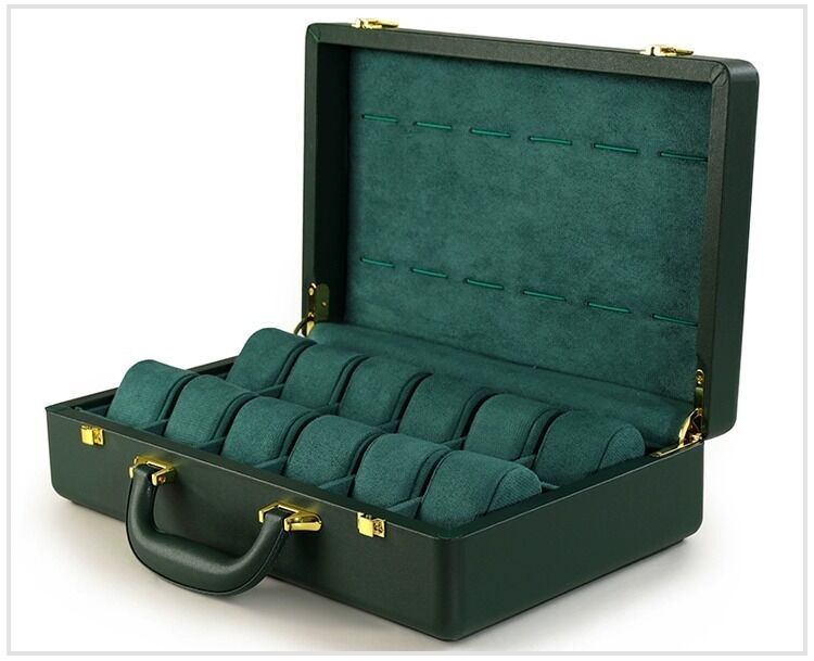 Watch storage box, high-end leather briefcase, 12-position watch display, jewelry collection packaging box, gift box