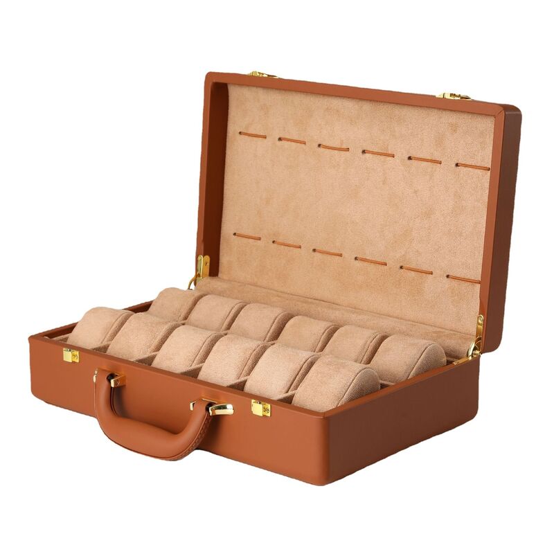 Watch storage box, high-end leather briefcase, 12-position watch display, jewelry collection packaging box, gift box